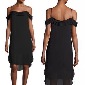 Alexander Wang Womens Black Silk off the shoulder Sleeveless Shift Dress Size 10